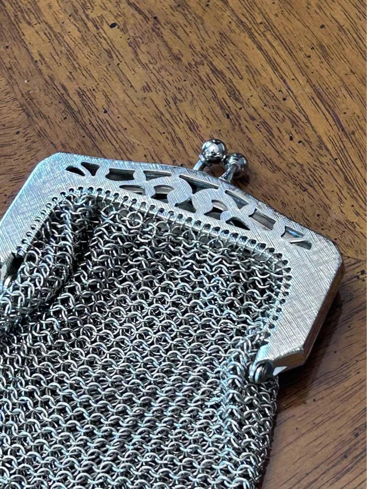 Vintage Whiting & Davis Art Deco Silver Tone Mesh Coin Purse