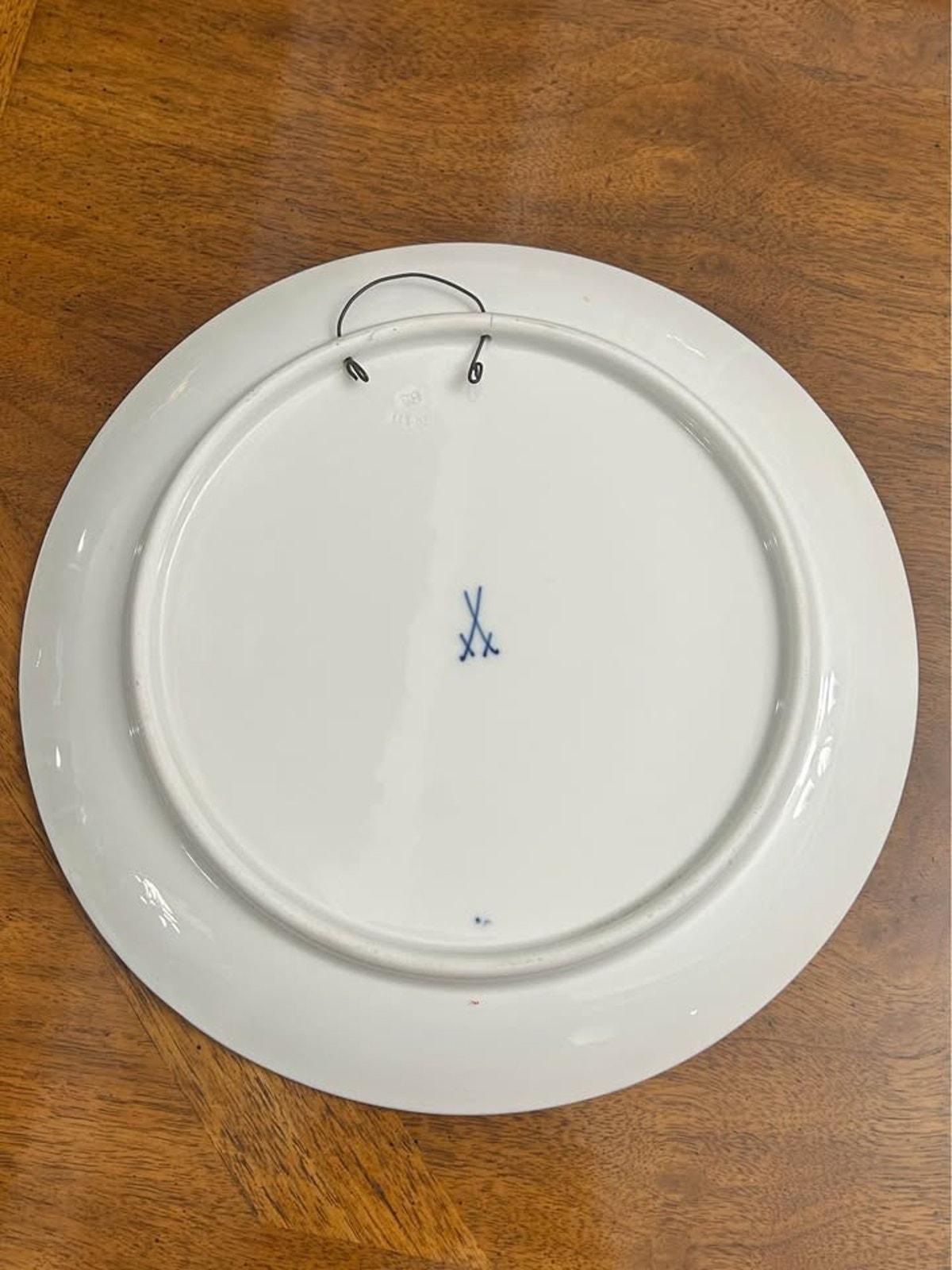 Antique 1916 Meissen Porcelain Plate - Royal Saxon Mining Academy Freiberg