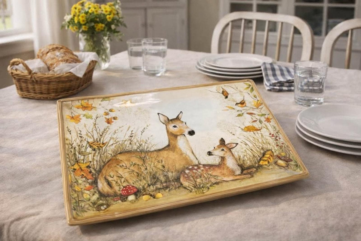 Susan Winget for Certified International "Nature’s Garden" Deer Platter
