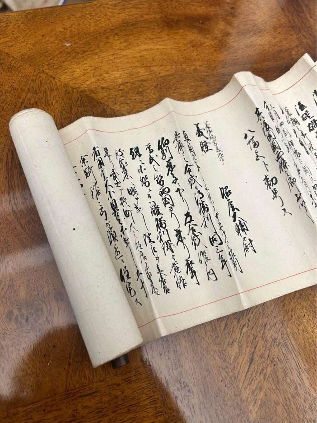 Antique Edo Period Japanese Makimono Scroll Sakai Clan Samurai Roster