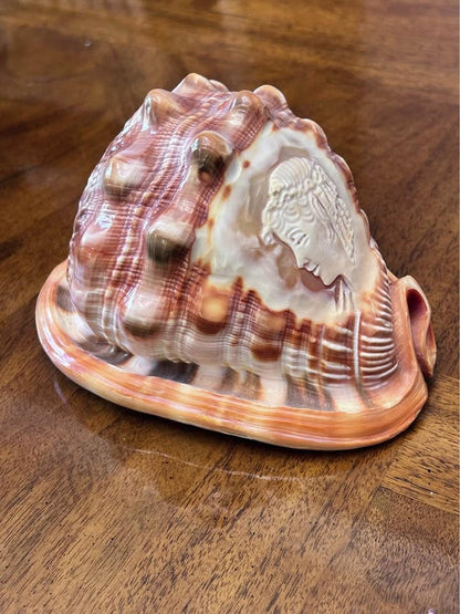 Vintage M+M Scognamiglio Carved Cameo Helmet Shell Classical Profile