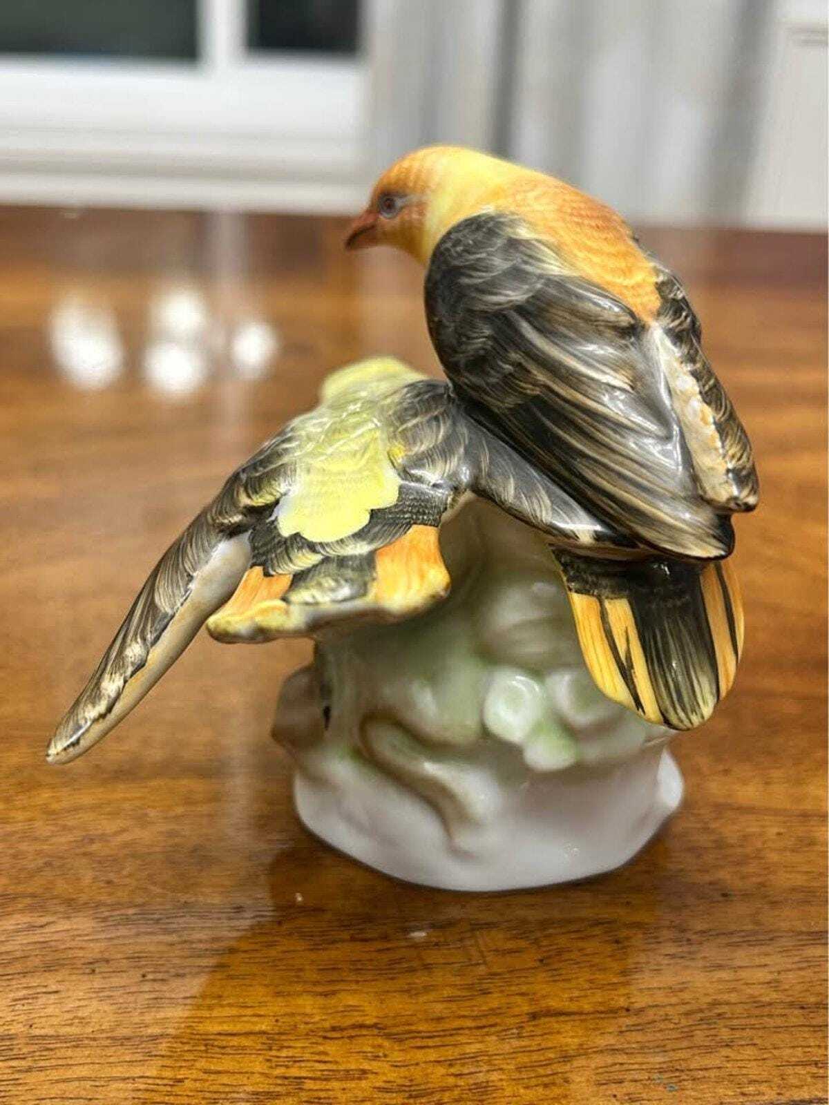 Vintage Herend Hungary Porcelain Two Yellow Birds Figurine 5063 Hand Painted