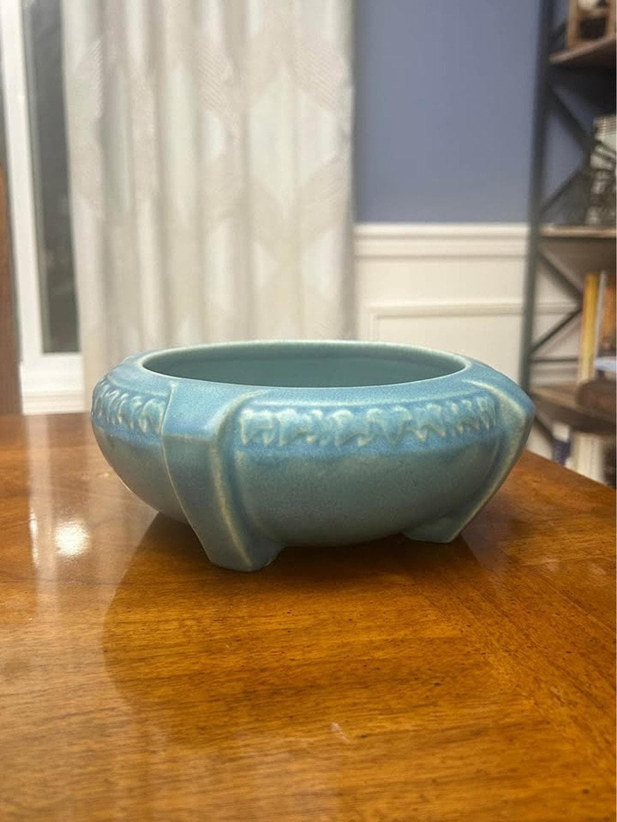 Antique Rookwood Pottery Matte Blue Buttress Bowl Shape 1265