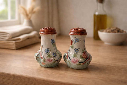Vintage Hand-Painted Porcelain Salt & Pepper Shakers - Japan