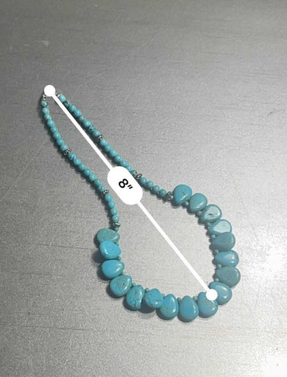 Sterling Silver and Graduated Blue Howlite Teardrop Necklace