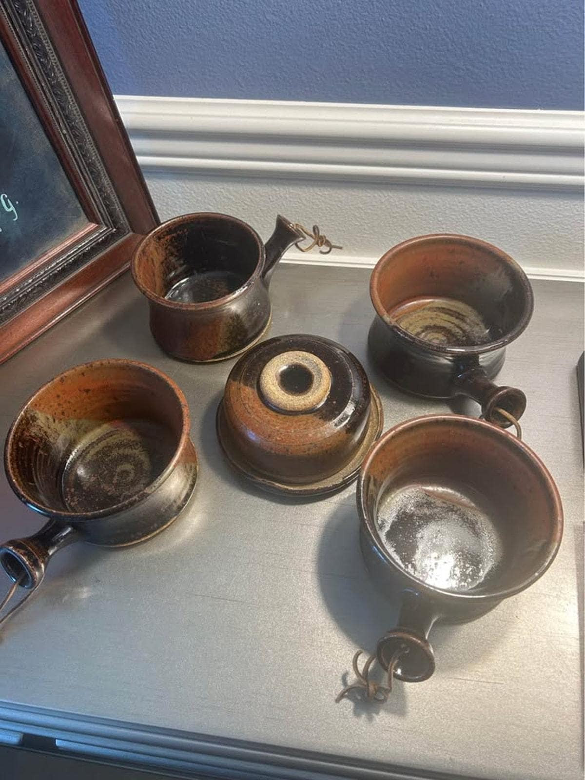 Hand-Signed Studio Stoneware: French Onion Soup & Lidded Casserole Set