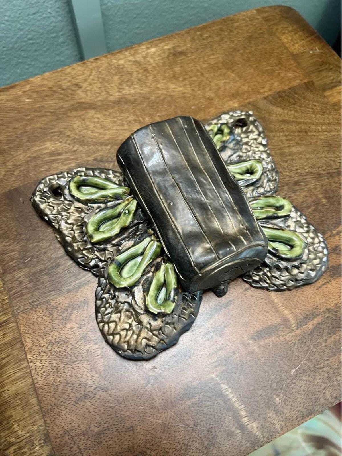 Studio Pottery Butterfly Wall Pocket