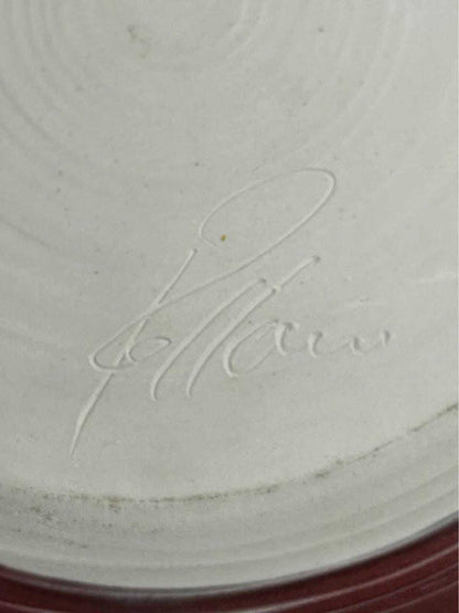 Jerry Pollari Studio Pottery Platter | Abstract Oxblood Bowl | Oregon Ceramic Art