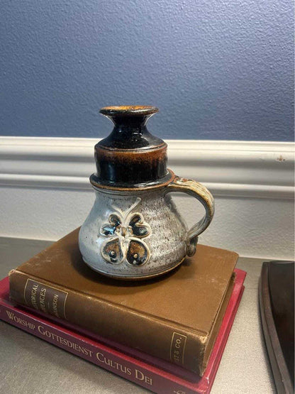 Bueran 1983 Hand-Thrown Studio Pottery Jar with Butterfly Motif