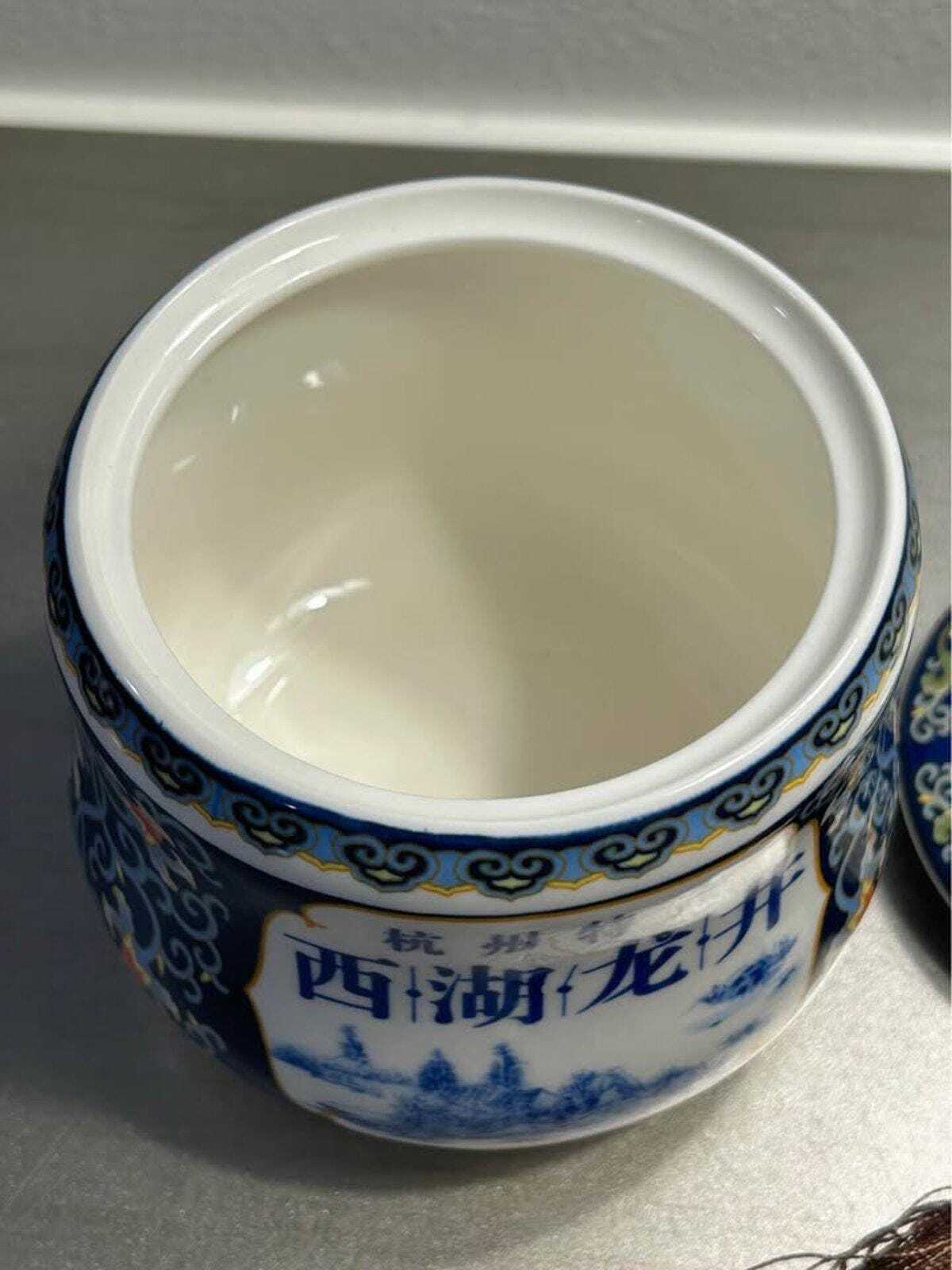 West Lake Longjing Porcelain Tea Caddy