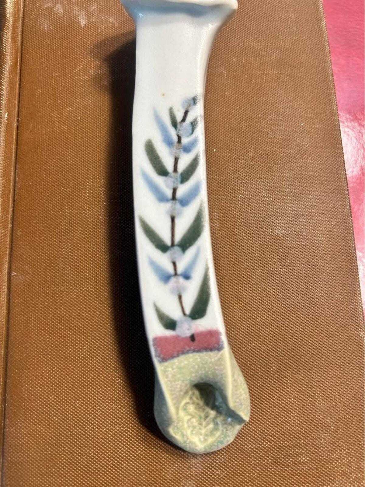 JW Studio Hand-Painted Botanical Ceramic Wall Pocket
