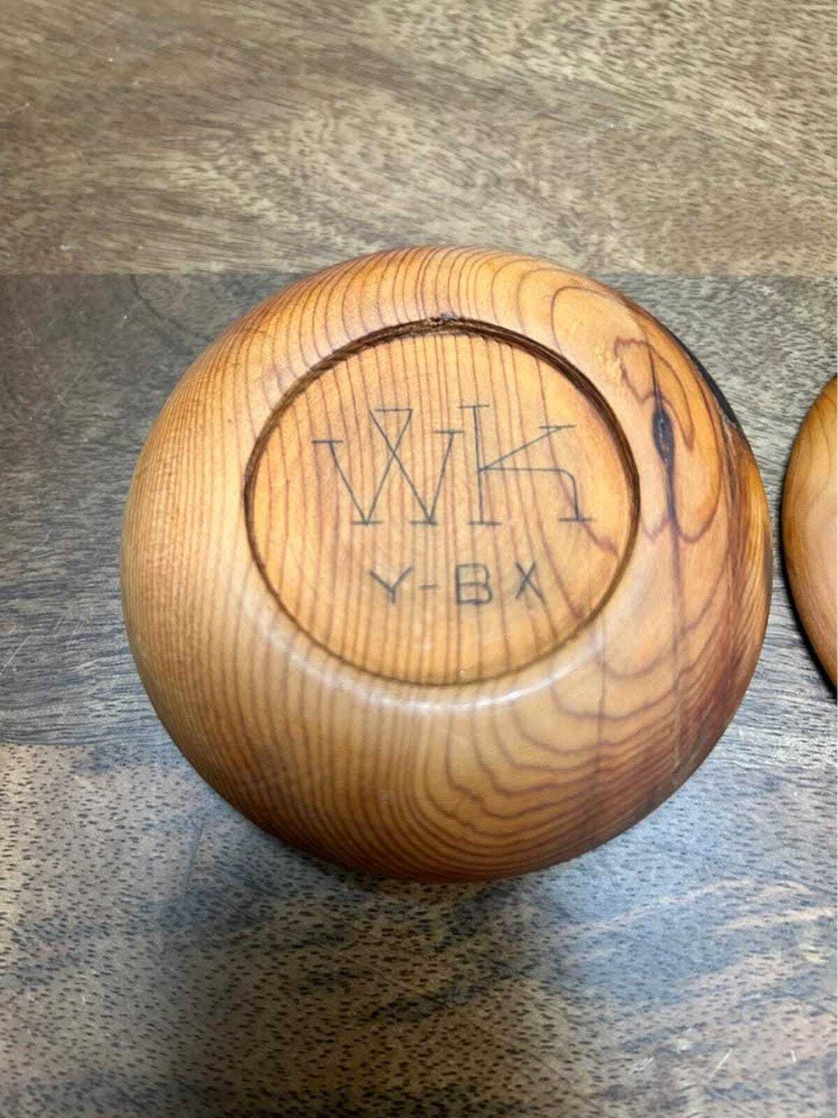Studio-Signed "WK" Hand-Turned Burl and Cedar Lidded Vessel