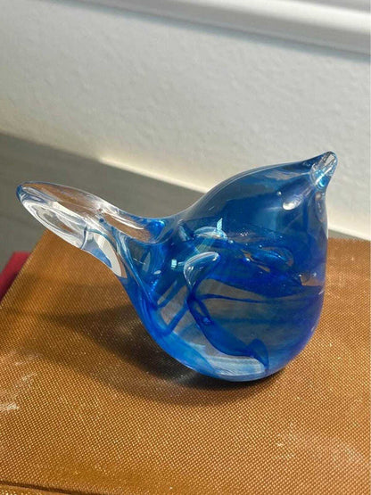 Vintage Controlled Bubble Hand-Blown Art Glass Bird