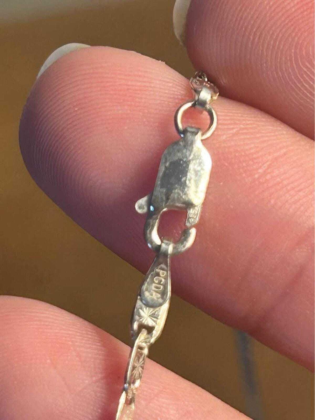 Vintage Sterling Silver Artisan Unakite & Onyx Pendant with 925 Italy Pagoda Chain