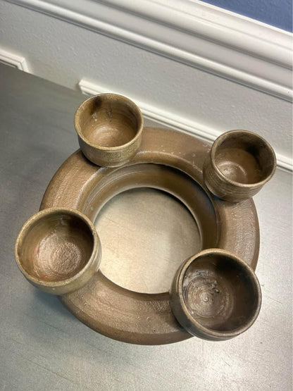Vintage 1980s Andy Phibbs Studio Pottery Candelabra
