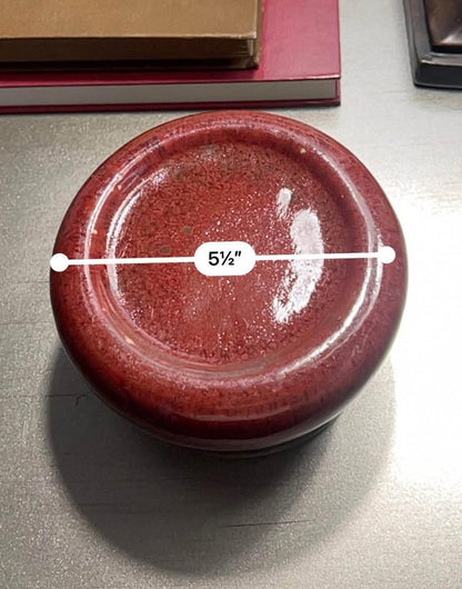 Vintage Oxblood Ceramic Candle Pedestal – Sang de Boeuf Art Pottery Holder
