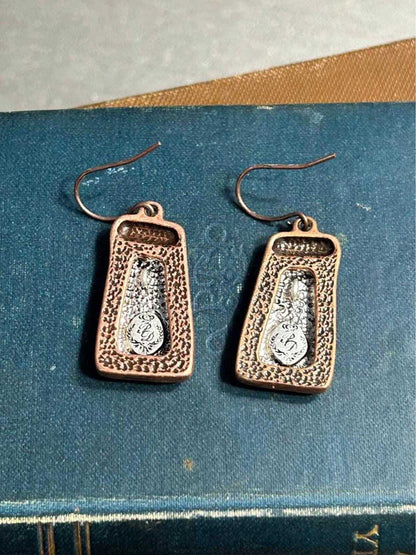Premier Designs Vintage Mixed Metal Abstract Geometric Dangle Earrings