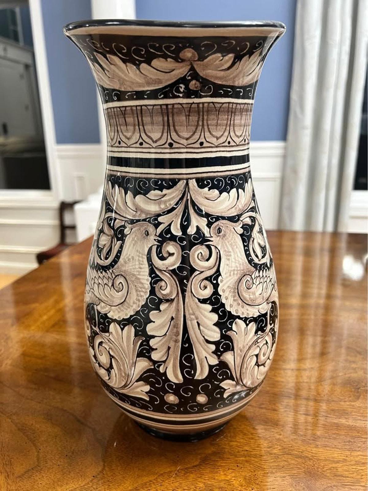 Large Vintage FIMA Deruta Majolica Hand Painted Italian Pitcher