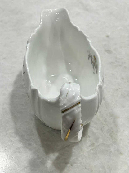 Antique A. Lanternier Limoges Porcelain Gravy Boat Floral Pattern