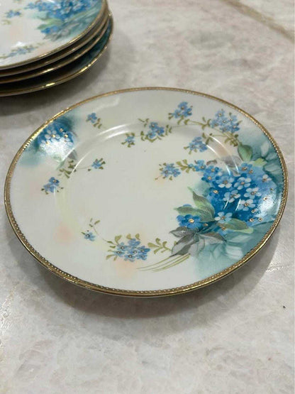 Antique Nagoya S.N.B. Nippon Hand-Painted Blue Floral Porcelain Partial Set