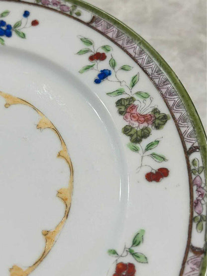 Antique Set of 6 E-OH Nippon Hand Painted Floral Dessert Plates