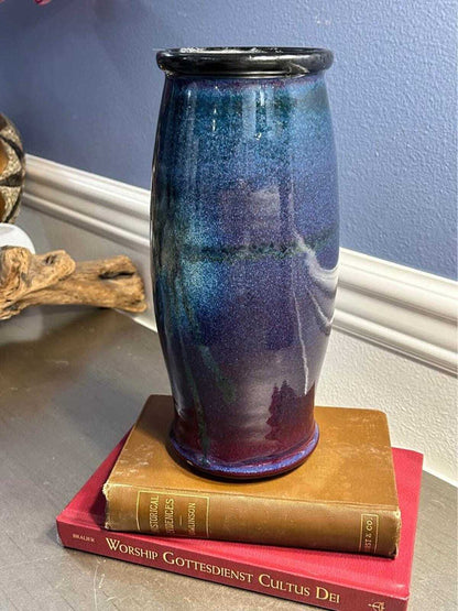 Terry Grimley Signed Seattle Studio Pottery Vase - Galaxy Glaze - 10"