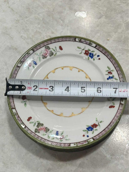 Antique Set of 6 E-OH Nippon Hand Painted Floral Dessert Plates