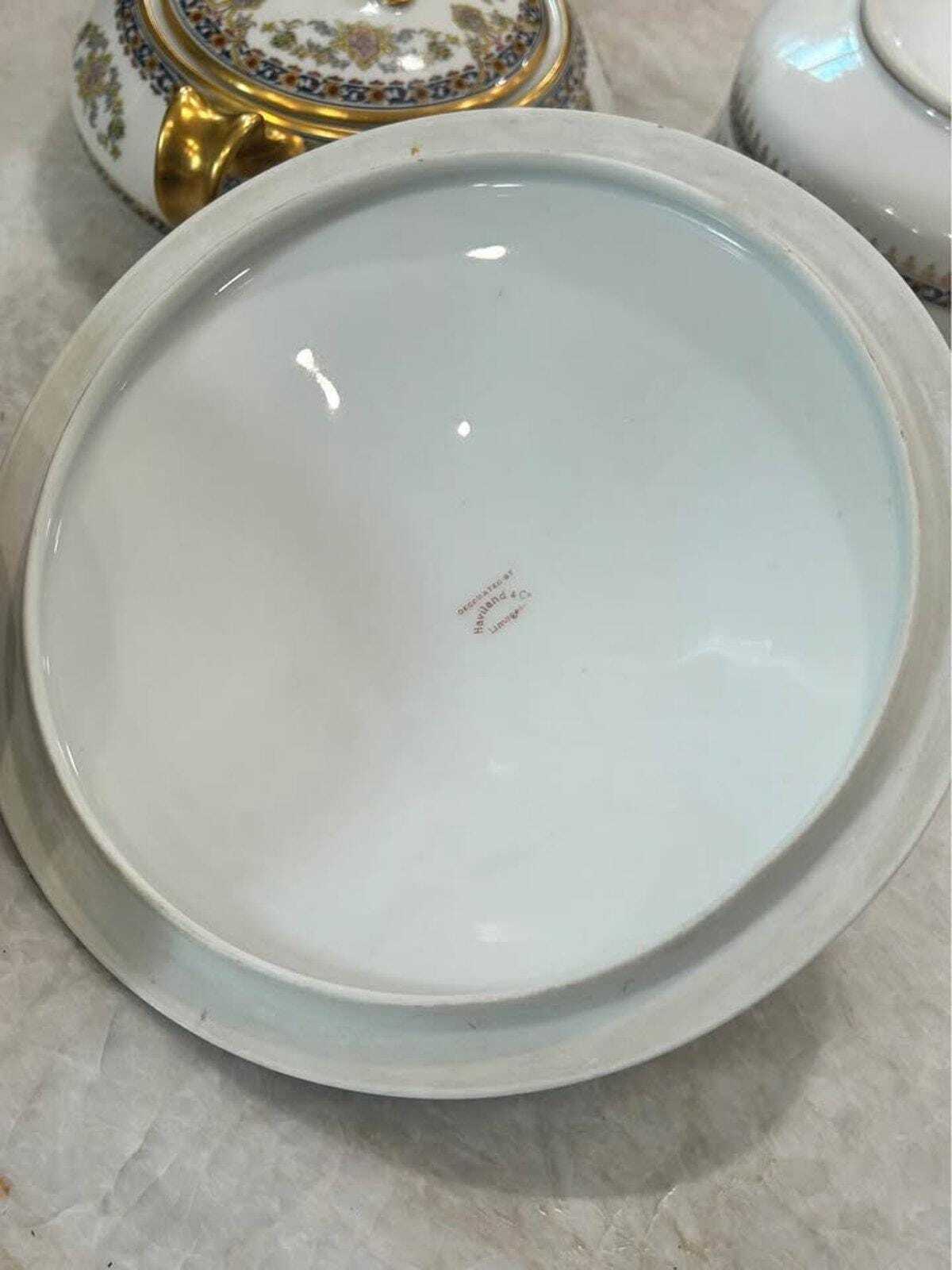 Antique Haviland & Co. Limoges Porcelain 3-Piece Serving Set