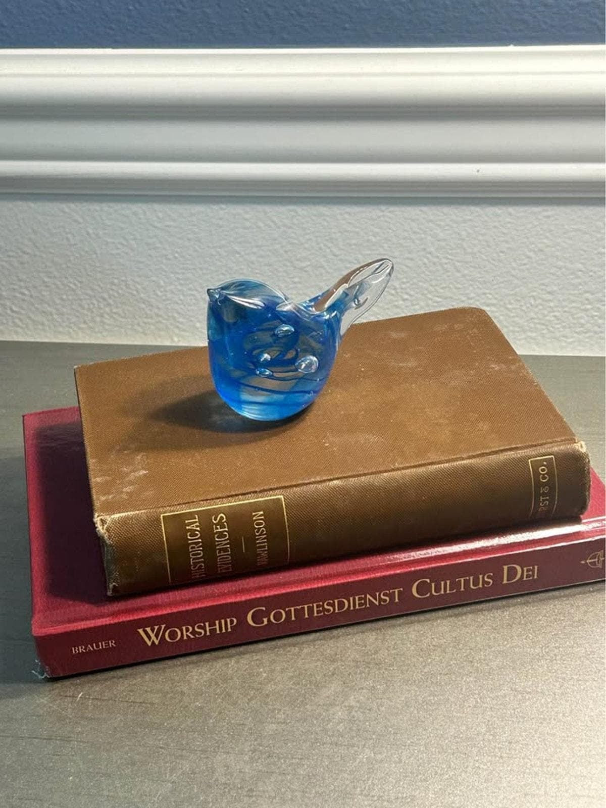 Vintage Controlled Bubble Hand-Blown Art Glass Bird