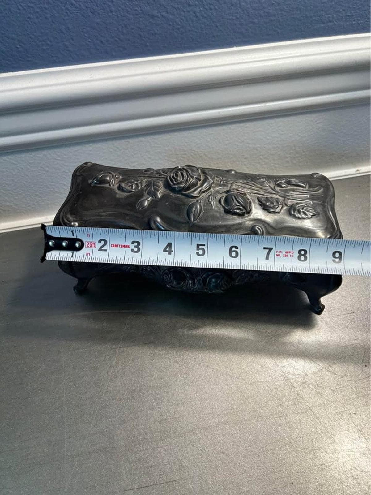 Large Antique Art Nouveau Repoussé Rose Jewelry Box - 1900’s