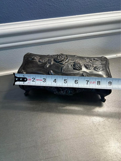 Large Antique Art Nouveau Repoussé Rose Jewelry Box - 1900’s