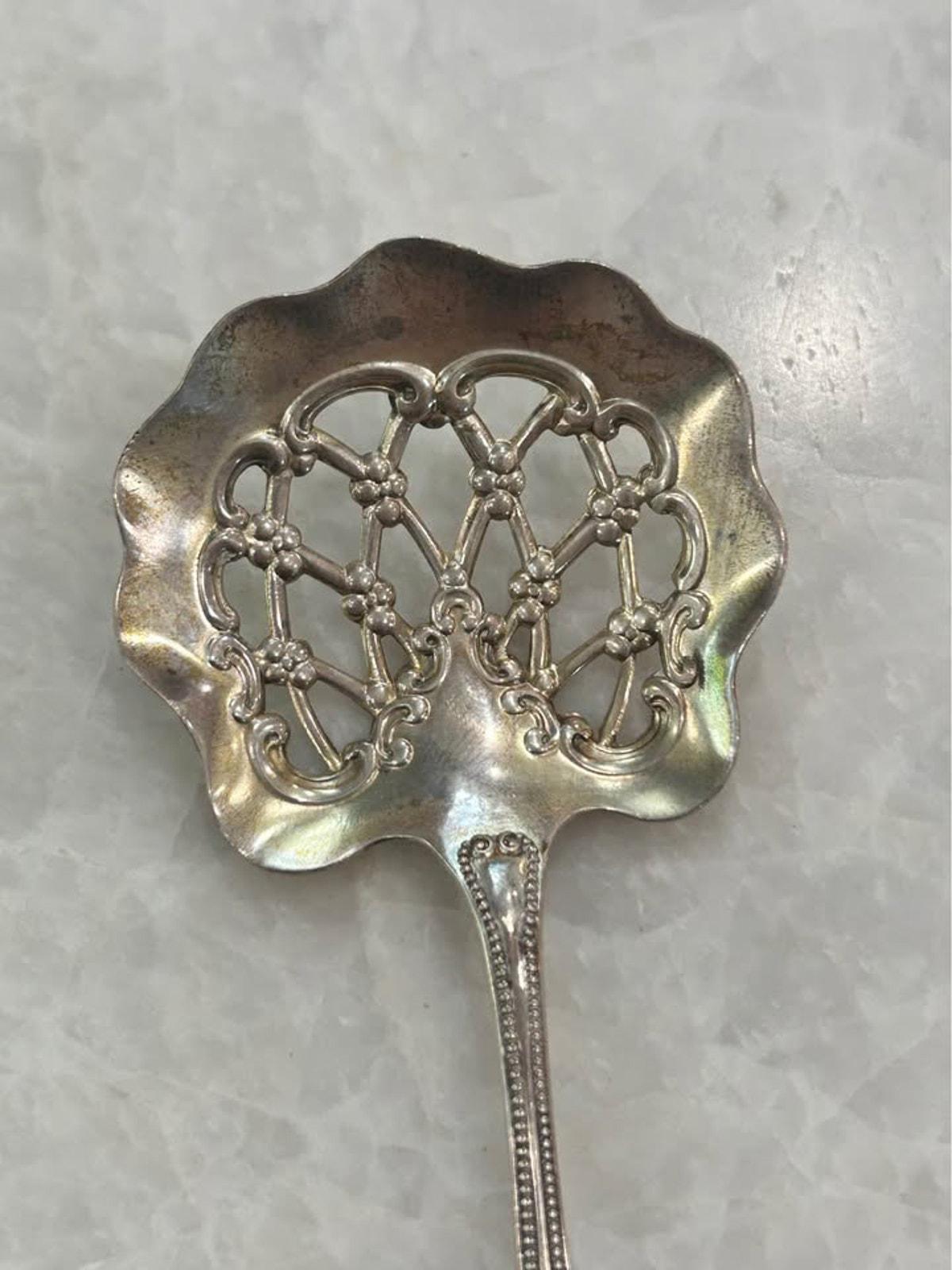 Antique Gorham Sterling Silver Pierced Bon Bon Spoon