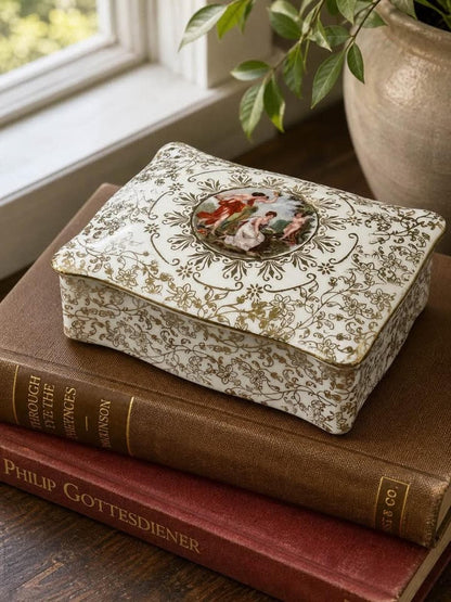 Vintage Marks & Rosenfeld Hand-Painted Classical Porcelain Box