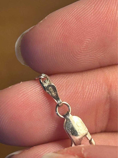 Vintage Sterling Silver Artisan Unakite & Onyx Pendant with 925 Italy Pagoda Chain