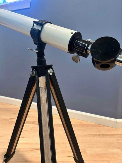 Vintage Towa Aznon 60mm Refractor Telescope with Wood Tripod & Original Box