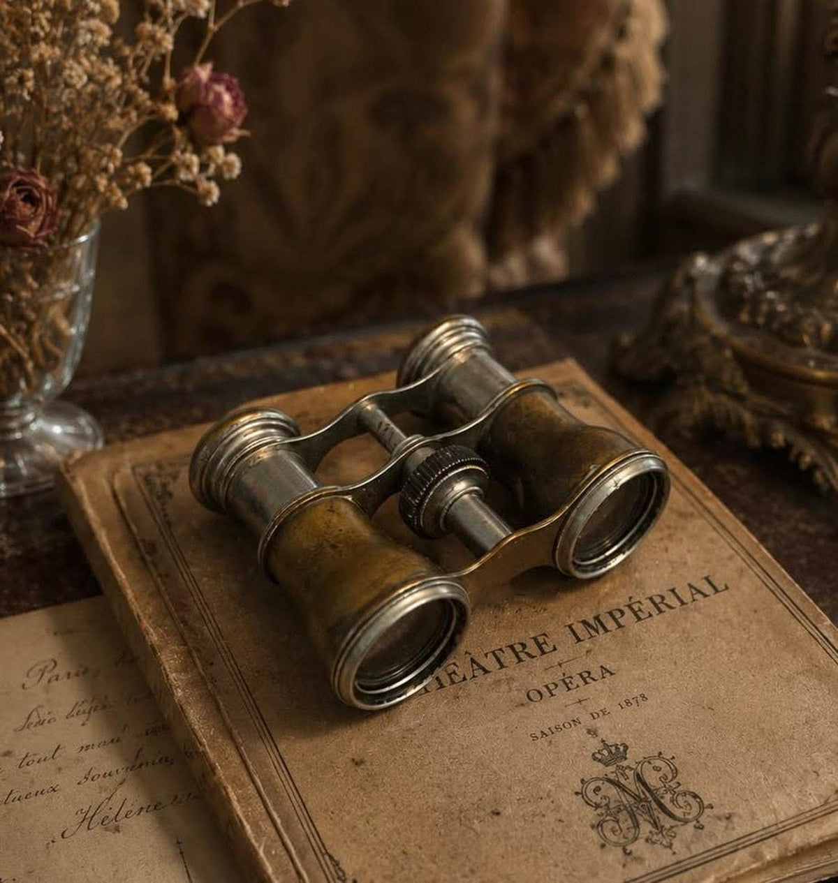 Antique Colmont Paris Solid Brass Opera Glasses