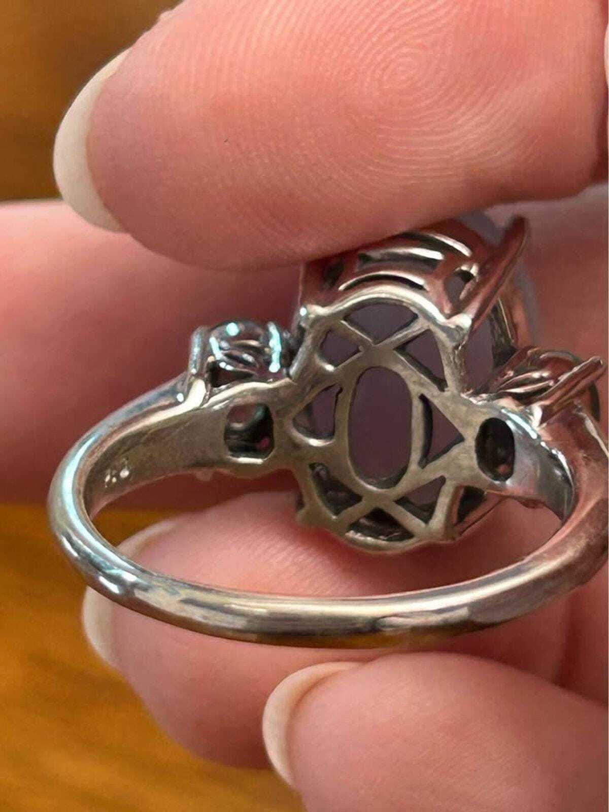 Vintage Mid-Century Genuine Moonstone and Aquamarine Cocktail Ring - size 10.75