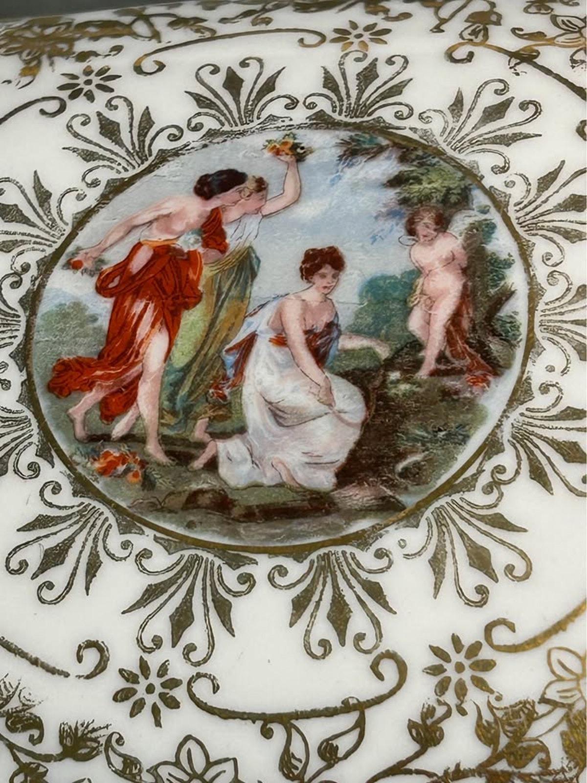 Vintage Marks & Rosenfeld Hand-Painted Classical Porcelain Box