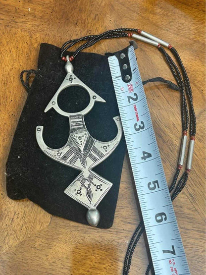 Vintage Large Tuareg Cross of Agadez Pendant Necklace Tribal Amulet