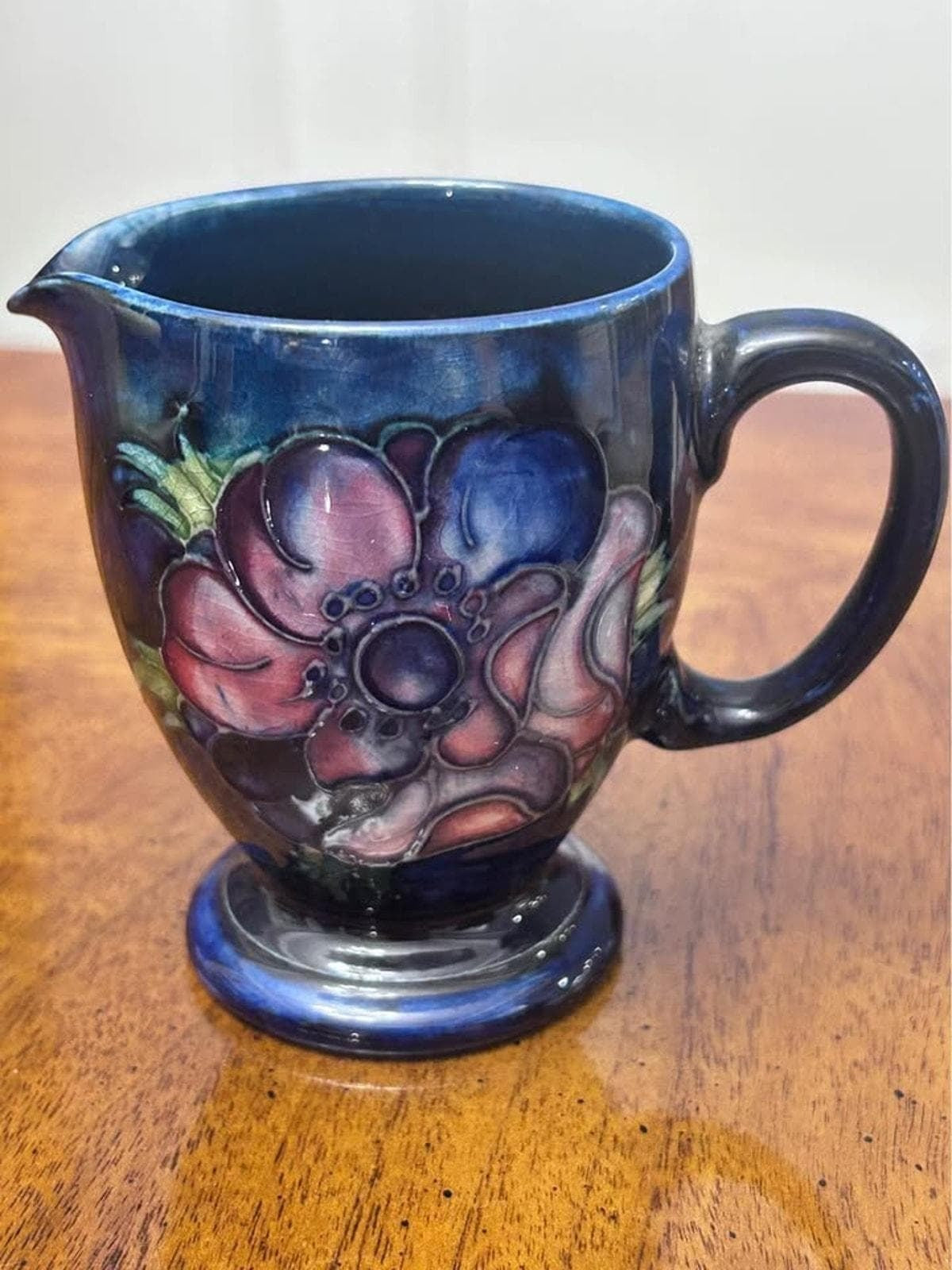 Vintage Moorcroft Pottery Anemone Pattern Small Creamer Jug