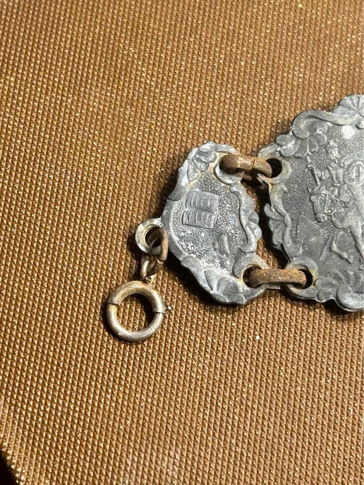 Vintage Mexican Silver Don Quixote Story Bracelet, Mid-Century Relief Panel Jewelry