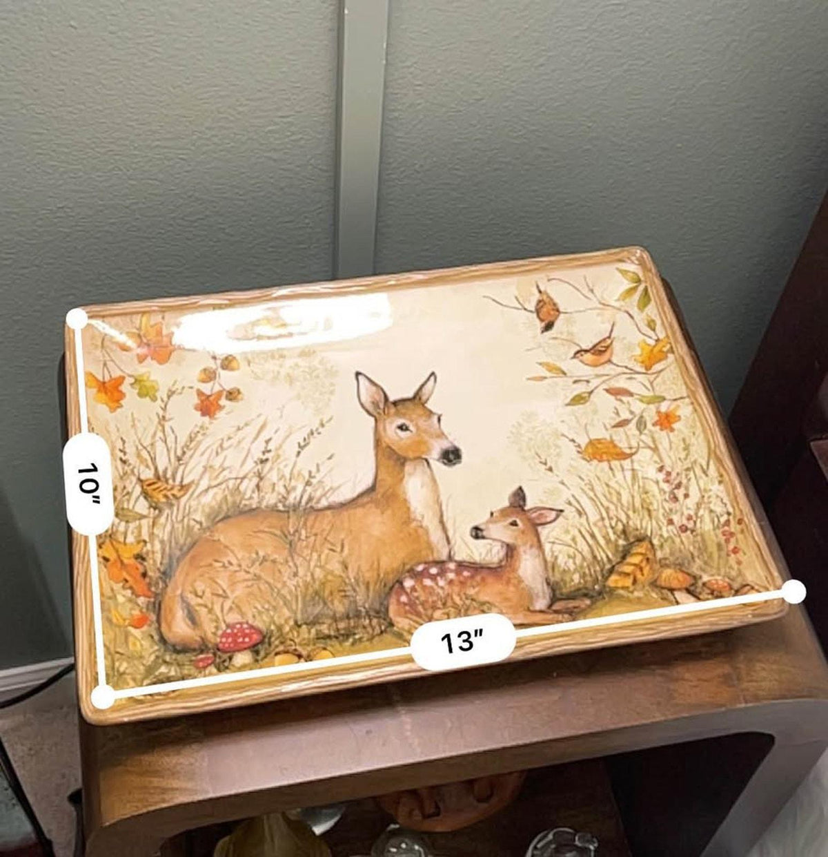 Susan Winget for Certified International "Nature’s Garden" Deer Platter