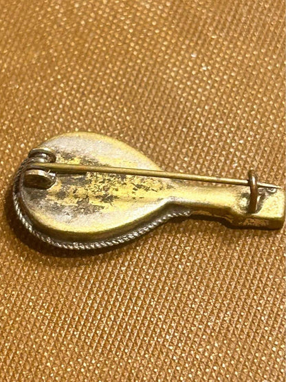 Vintage Italian Micro Mosaic Mandolin Brooch