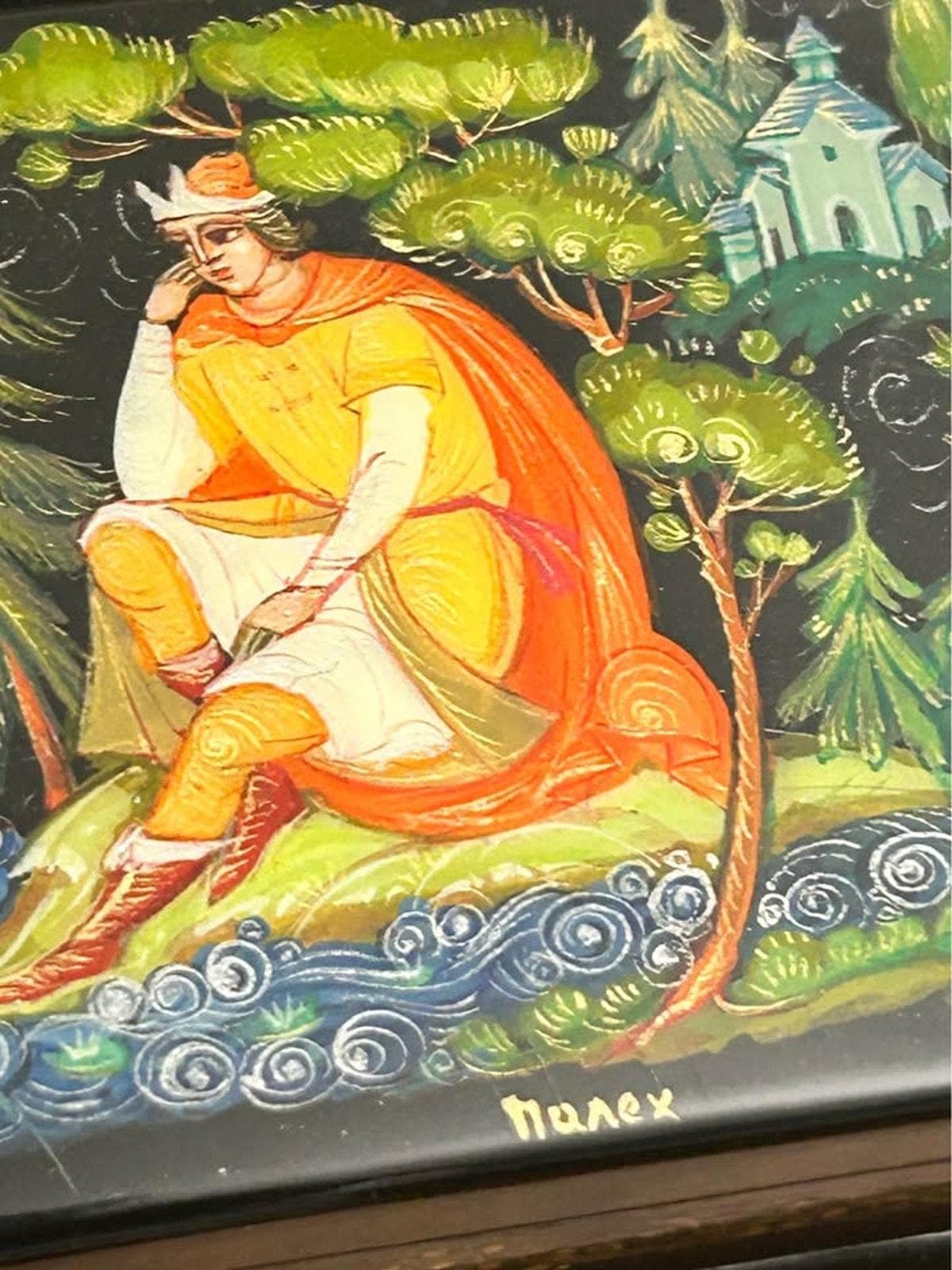 Vintage Russian Palekh Lacquer Box The Frog Princess Signed Romanova