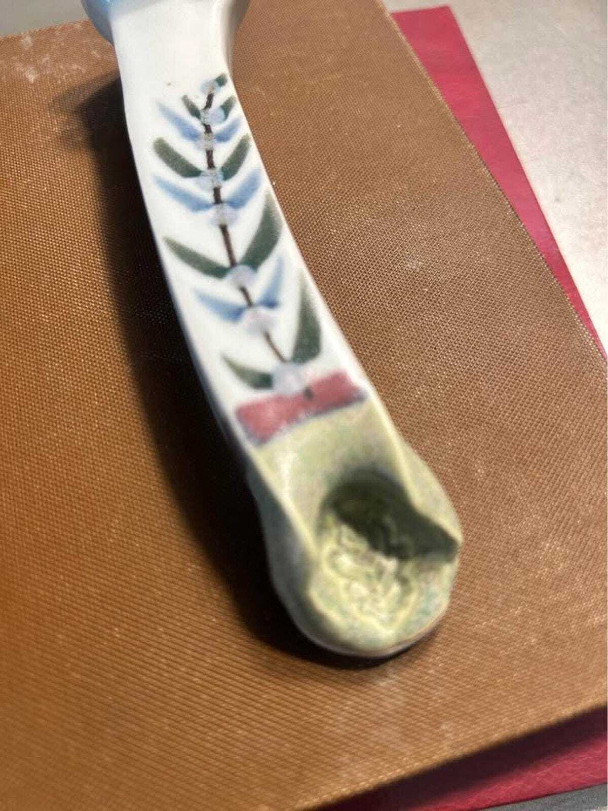 JW Studio Hand-Painted Botanical Ceramic Wall Pocket