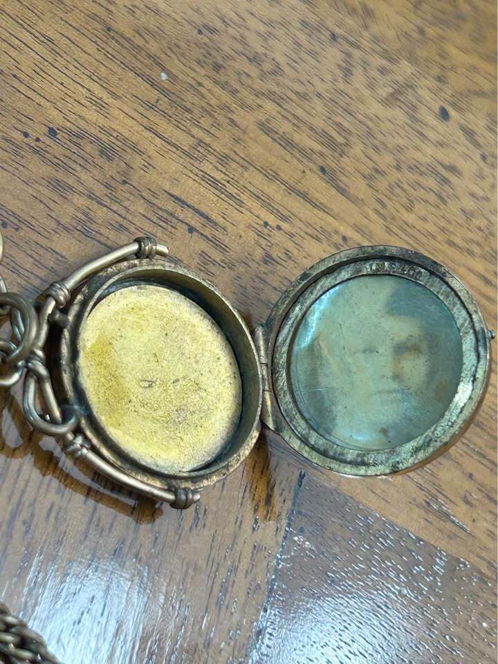 Antique Victorian Gold Filled Multi-Strand Albert Watch Chain with Photo Locket