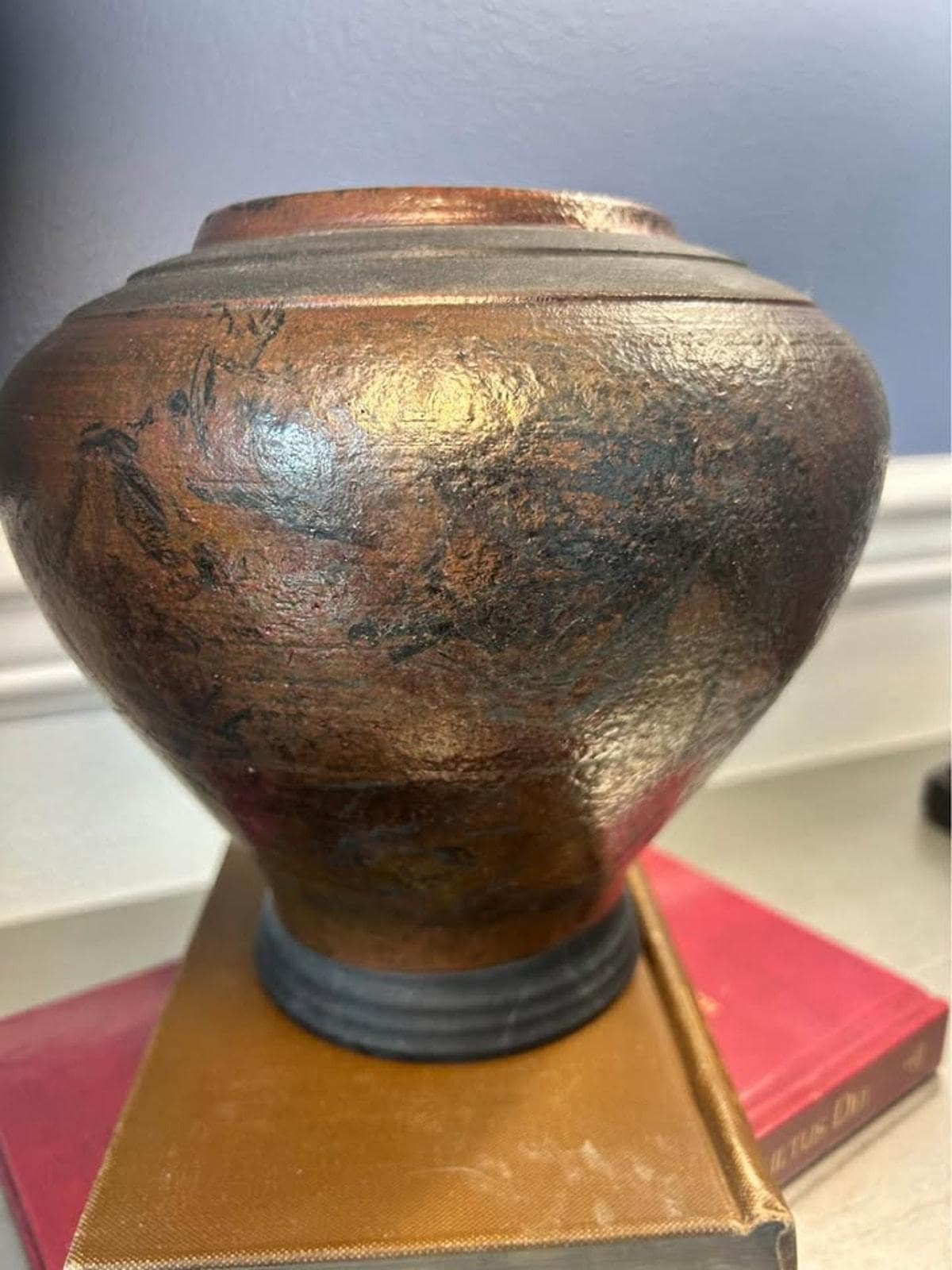 Neff 1993 Studio Pottery Urn | Brutalist Metallic Ceramic Vessel | Earthy Wabi Sabi Decor