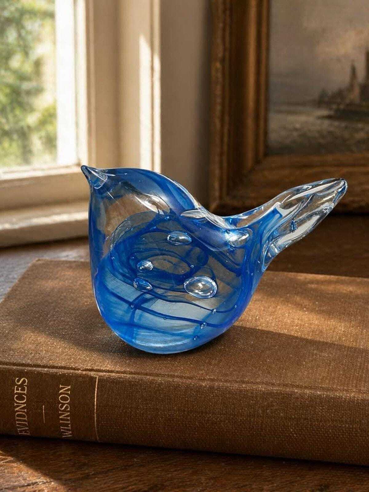 Vintage Controlled Bubble Hand-Blown Art Glass Bird