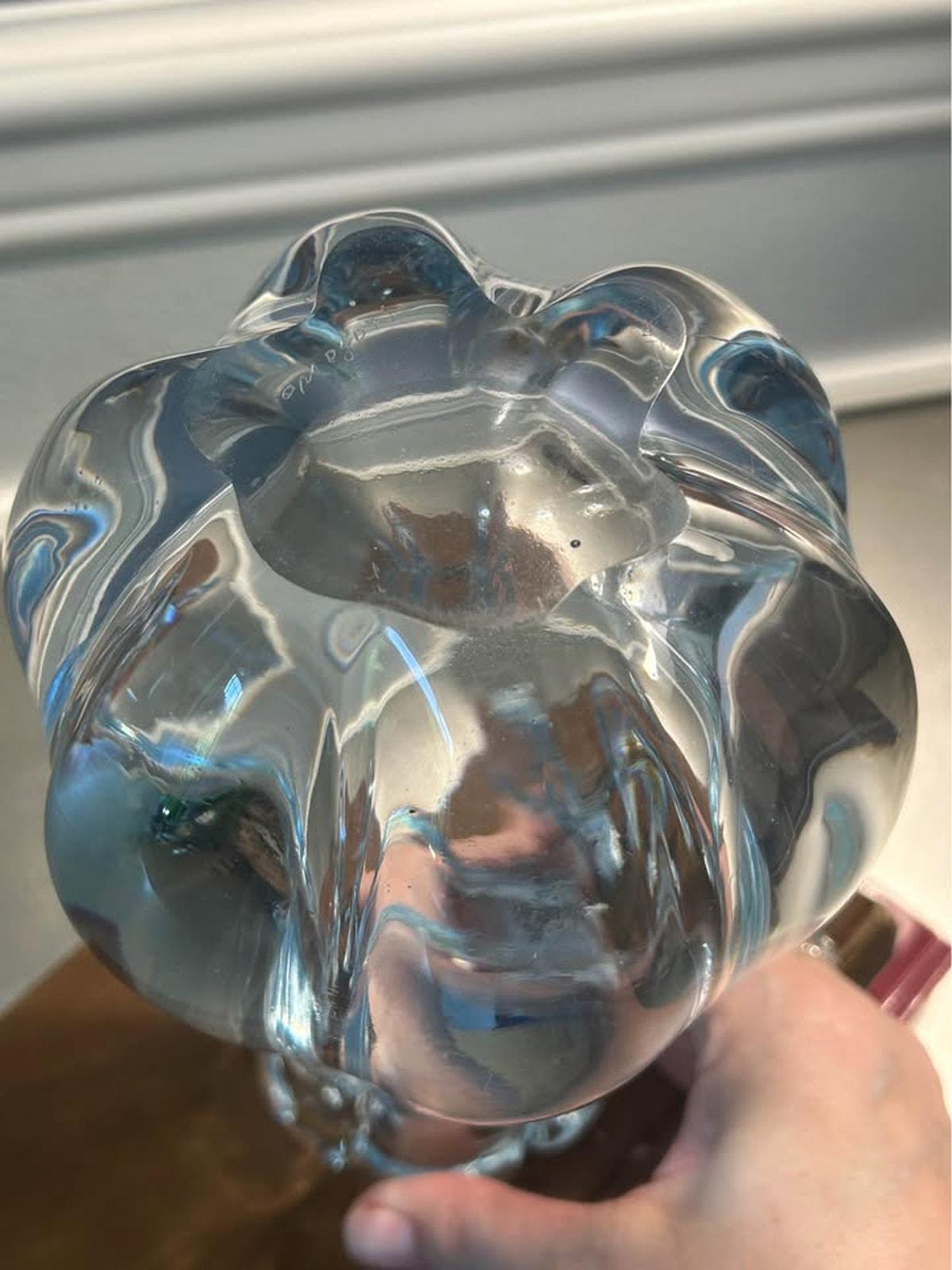 Orrefors Stella Polaris Ice Blue Glass Vase by Vicke Lindstrand
