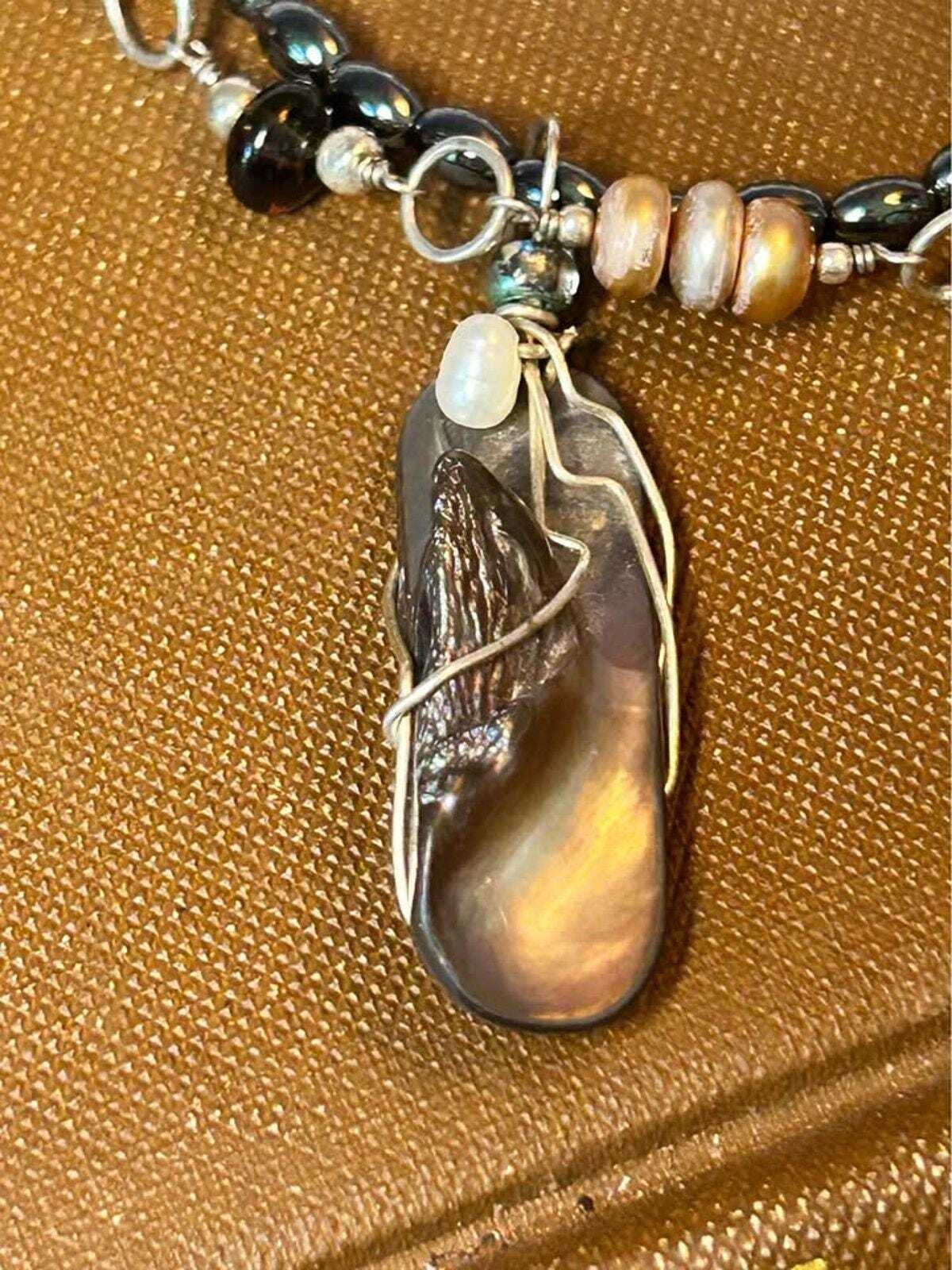Vintage Curated 925 Sterling Silver Cultured Pearl and Hematite Layering Necklace Set